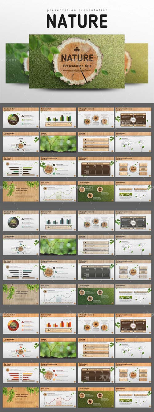 Nature,PPT模板－数据汇报(清新自然风格)